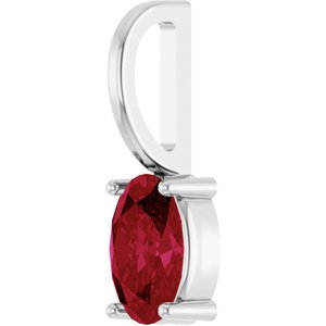 Platinum 6x4 mm Natural Ruby Charm/Pendant – image 2