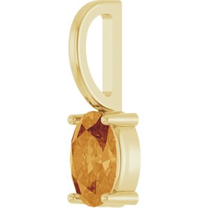 14K Yellow Gold 6x4 mm Natural Citrine Charm/Pendant – image 2