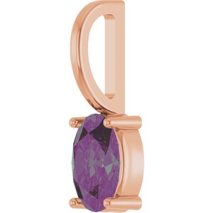 14K Rose Gold 6x4 mm Lab-Grown Alexandrite Charm/Pendant – image 2