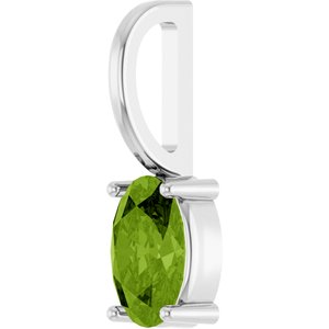 Platinum 6x4 mm Natural Peridot Charm/Pendant – image 2