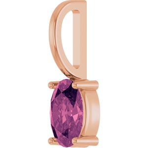 14K Rose Gold 6x4 mm Natural Pink Tourmaline Charm/Pendant – image 2