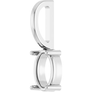 18K White Gold 6x4 mm Oval Charm/Pendant Mounting – image 4