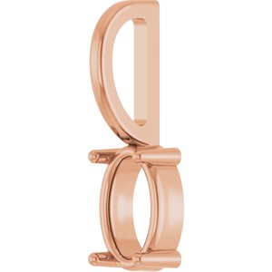 14K Rose Gold 6x4 mm Oval Charm/Pendant Mounting – image 4