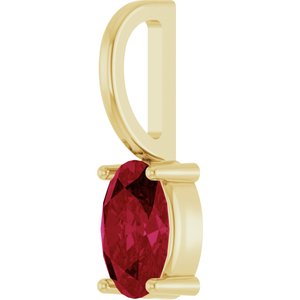 14K Yellow Gold 6x4 mm Natural Ruby Charm/Pendant – image 2