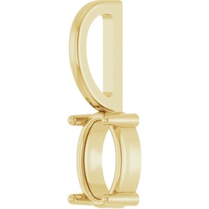 18K Yellow Gold 6x4 mm Oval Charm/Pendant Mounting – image 4