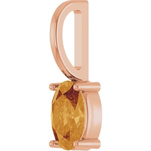 14K Rose Gold 6x4 mm Natural Citrine Charm/Pendant