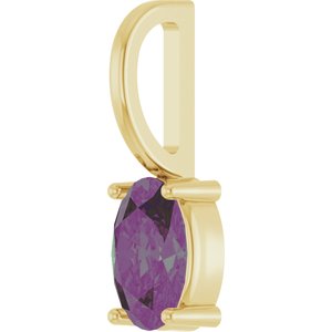 14K Yellow Gold 6x4 mm Lab-Grown Alexandrite Charm/Pendant