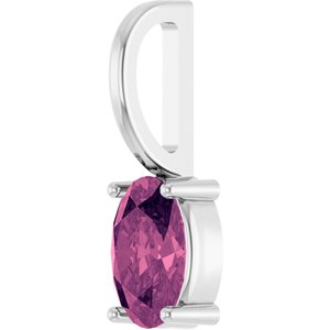 Sterling Silver 6x4 mm Natural Pink Tourmaline Charm/Pendant – image 2