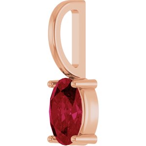 14K Rose Gold 6x4 mm Natural Ruby Charm/Pendant – image 2