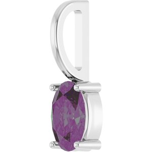 Sterling Silver 6x4 mm Lab-Grown Alexandrite Charm/Pendant – image 2