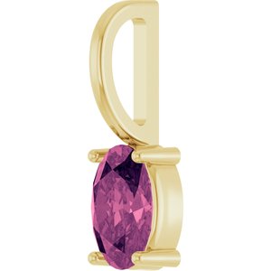14K Yellow Gold 6x4 mm Natural Pink Tourmaline Charm/Pendant – image 2