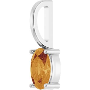 Sterling Silver 6x4 mm Natural Citrine Charm/Pendant – image 2