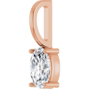 10K Rose Gold 6x4 mm Oval Charm/Pendant Mounting – image 3