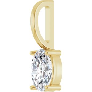 10K Yellow Gold 6x4 mm Oval Charm/Pendant Mounting – image 3