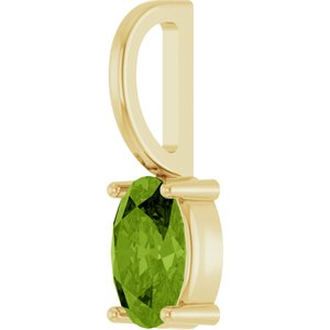 14K Yellow Gold 6x4 mm Natural Peridot Charm/Pendant – image 2