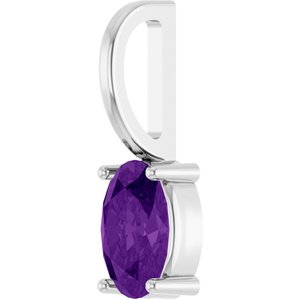 Sterling Silver 6x4 mm Natural Amethyst Charm/Pendant – image 2