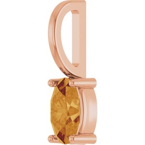 14K Rose Gold 5x3 mm Natural Citrine Charm/Pendant