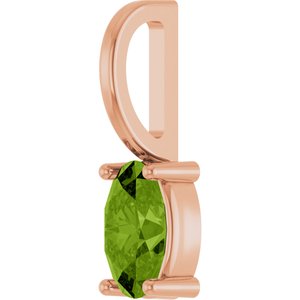 14K Rose Gold 5x3 mm Natural Peridot Charm/Pendant – image 2