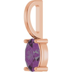 14K Rose Gold 5x3 mm Lab-Grown Alexandrite Charm/Pendant – image 2