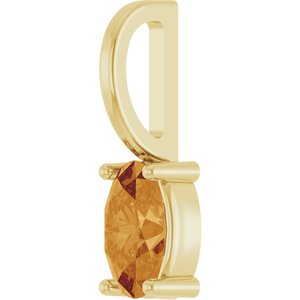 14K Yellow Gold 5x3 mm Natural Citrine Charm/Pendant – image 2