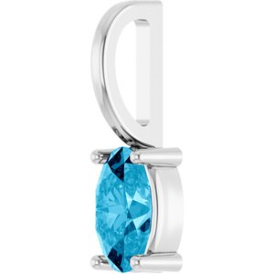 Platinum 5x3 mm Natural Aquamarine Charm/Pendant – image 2