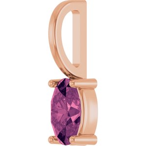 14K Rose 5x3 mm Natural Pink Tourmaline Charm/Pendant