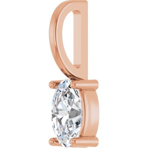 18K Rose Gold 5x3 mm Oval Charm/Pendant Mounting – image 3