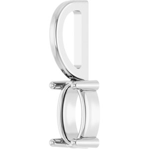 18K X1 White Gold 5x3 mm Oval Charm/Pendant Mounting – image 4