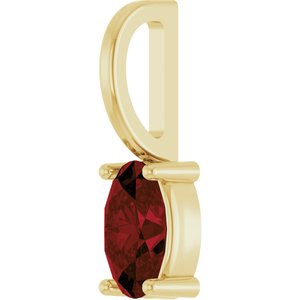 14K Yellow Gold 5x3 mm Natural Mozambique Garnet Charm/Pendant – image 2