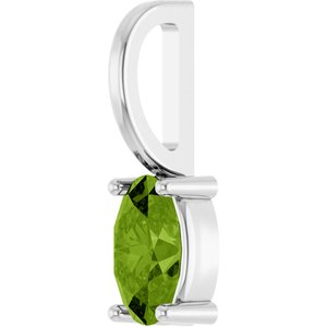 Sterling Silver 5x3 mm Natural Peridot Charm/Pendant – image 2