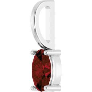 Sterling Silver 5x3 mm Natural Mozambique Garnet Charm/Pendant – image 2