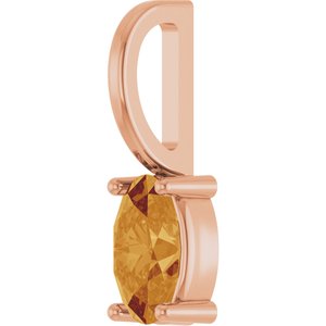 14K Rose Gold 5x3 mm Natural Citrine Charm/Pendant – image 2