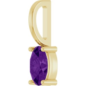 14K Yellow Gold 5x3 mm Natural Amethyst Charm/Pendant – image 2