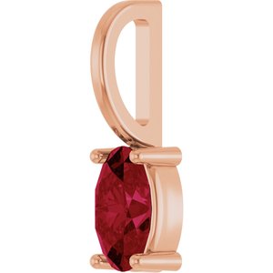 14K Rose Gold 5x3 mm Natural Ruby Charm/Pendant – image 2
