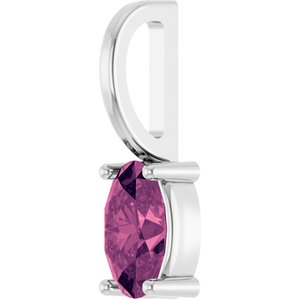 Platinum 5x3 mm Natural Pink Tourmaline Charm/Pendant – image 2