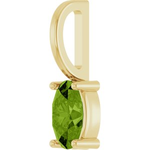 14K Yellow Gold 5x3 mm Natural Peridot Charm/Pendant – image 2