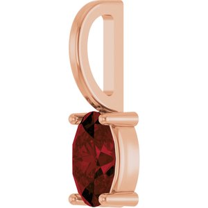 14K Rose 5x3 mm Natural Mozambique Garnet Charm/Pendant