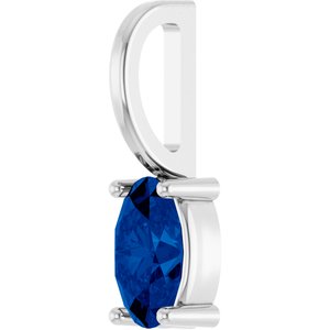 Platinum 5x3 mm Natural Blue Sapphire Charm/Pendant – image 2