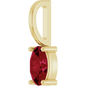 14K Yellow Gold 5x3 mm Natural Ruby Charm/Pendant – image 2