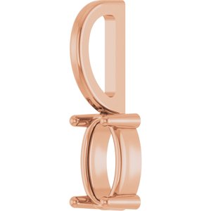 18K Rose Gold 5x3 mm Oval Charm/Pendant Mounting – image 4