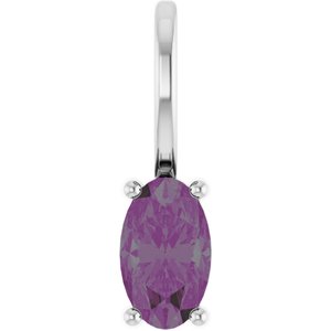 Platinum 5x3 mm Lab-Grown Alexandrite Charm/Pendant