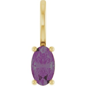 14K Yellow Gold 5x3 mm Lab-Grown Alexandrite Charm/Pendant