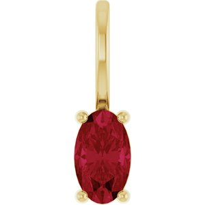 14K Yellow 5x3 mm Natural Ruby Charm/Pendant