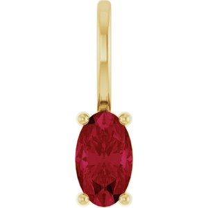14K Yellow Gold 5x3 mm Natural Ruby Charm/Pendant