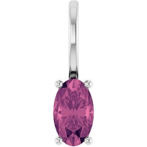 Platinum 5x3 mm Natural Pink Tourmaline Charm/Pendant