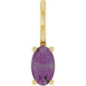 14K Yellow Gold 5x3 mm Lab-Grown Alexandrite Charm/Pendant