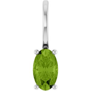 Sterling Silver 5x3 mm Natural Peridot Charm/Pendant