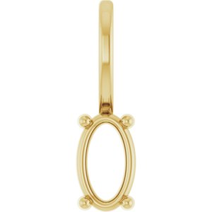 10K Yellow Gold 5x3 mm Oval Charm/Pendant Mounting – image 2
