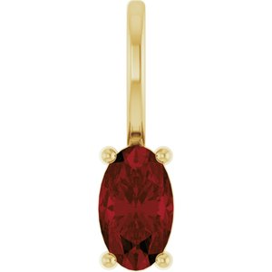14K Yellow Gold 5x3 mm Natural Mozambique Garnet Charm/Pendant