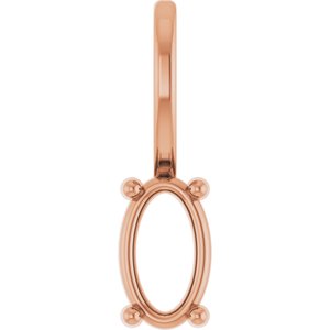 14K Rose Gold 5x3 mm Oval Charm/Pendant Mounting – image 2